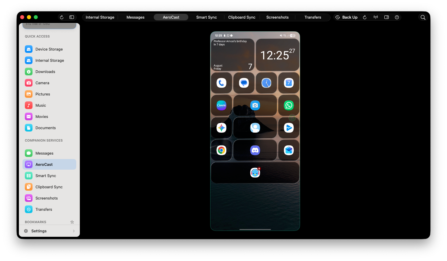 AeroCast Screen Mirroring Mode